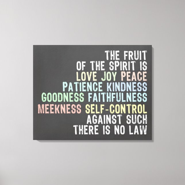 Toile Fruit de l'Esprit Chalkboard Look Bible Verse (Recto)