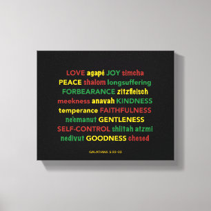 Toile FRUIT DE L'ESPRIT Galates Christian Hébreu