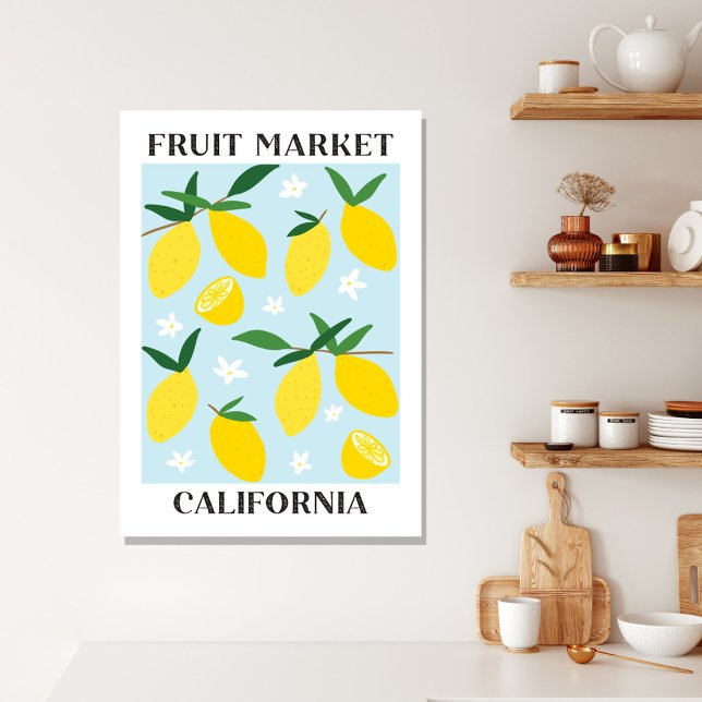 Toile Fruit Market California Yellow Lemon Food (In situ boho interior)