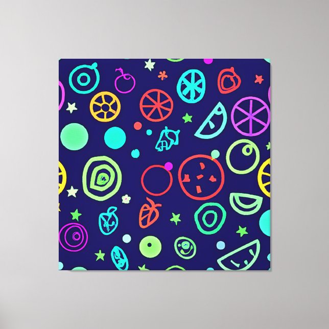 Toile Fruits de Neon Couleurs Motifs (Recto)