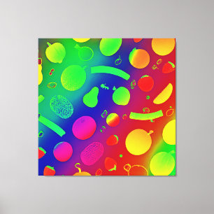 Toile Fruits de Neon Vibrant coloré Art Motif