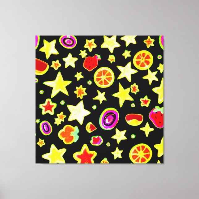 Toile Fruits d'étoile Motif éclatant couleur (Recto)