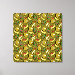 Toile Fruits tropicaux sans soudure motif jaune