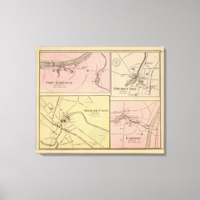 Toile Ft Fairfield, Presque Isle, Caribou Carte (Recto)