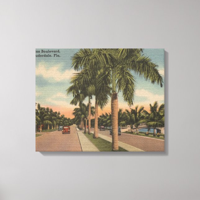 Toile Ft. Lauderdale, Floride - Vue de Las Olas (Recto)