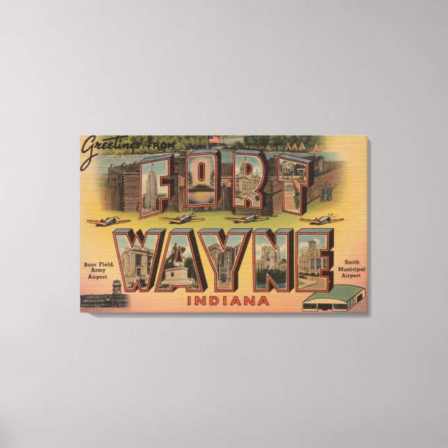 Toile Ft. Wayne, Indiana - Scènes de grandes lettres (Recto)