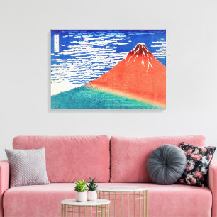 Toile Fuji rouge Hokusai