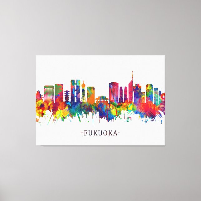 Toile Fukuoka Japan Skyline (Recto)