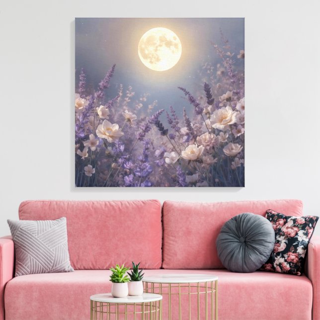 Toile Full Moon Night Wall Art | Mystical Moonlight (Insitu(Salon))