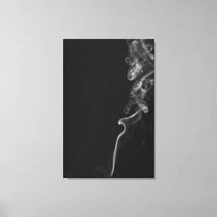 Toile Fumée blanche sur un fond noir