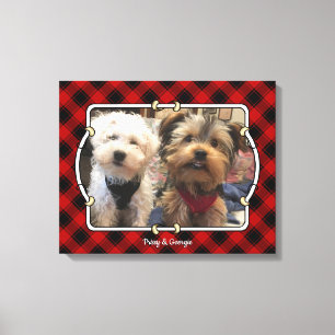 Toile Fun Custom Christmas Red & Black Plaid Photo Cadre