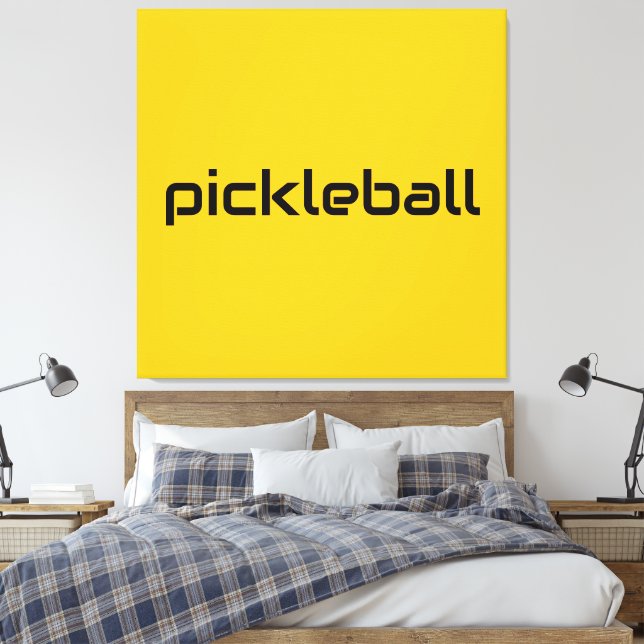 Toile Fun Modern Black PICKLEBALL Texte Sur Bright Jaune (Insitu(Chambre))