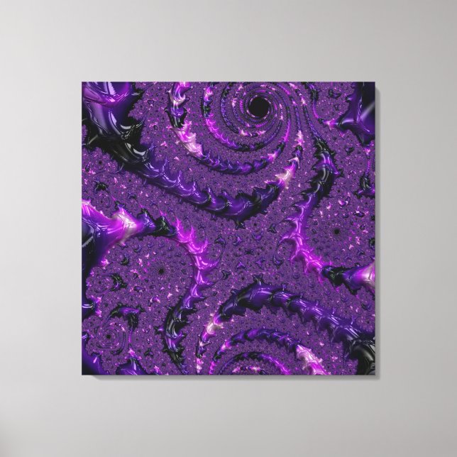 Toile Funky Bold Bohème Violet Abstrait Fractal Numériqu (Recto)