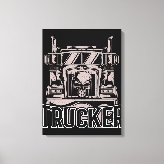 Toile Funky Diesel Trucker Big Rig Semi (Recto)