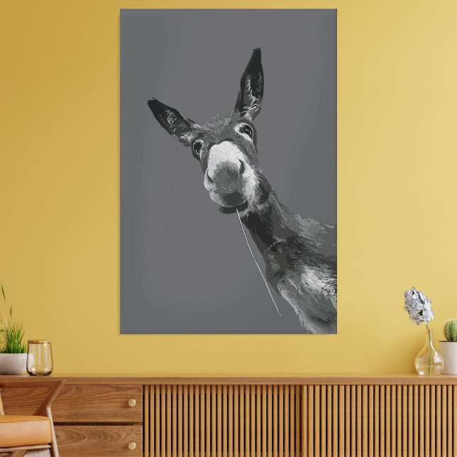 Toile Funky Donkey Grayscale Art (Insitu(Salon))