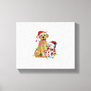 Toile Funky Labrador Chien Noël Tee Snowman Xmas Ligh