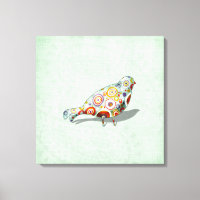 Funky Little Whimsical Doodle Bird Paisley Green