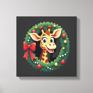 Toile Funny Animal Giraffe Meme Face Festive Xmas T-Shir