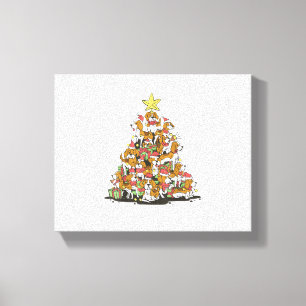 Toile Funny arbre de Noël beagle pour amoureux de les ch