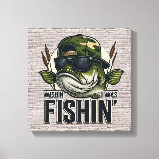 Toile Funny Bass Fishing  (Recto)