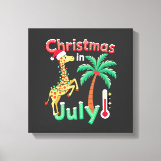 Toile Funny Christmas in July Shirt Santa Giraffe Palm T