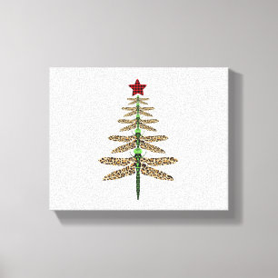 Toile Funny Dragonfly de noël arbre ornement léopard