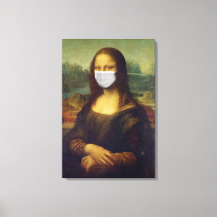Toile Funny Monalisa Porte Coronavirus Masque facial