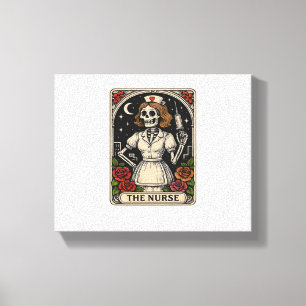 Toile Funny Nurse Skeleton Tarot Card Halloween Nurse