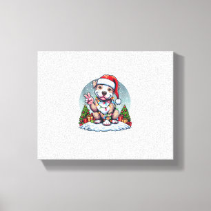 Toile Funny Paix Mains Pitbulles lumières de Noël Femmes