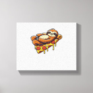 Toile Funny Sloth mangeant Pizza, Kawaii Amoureux des an