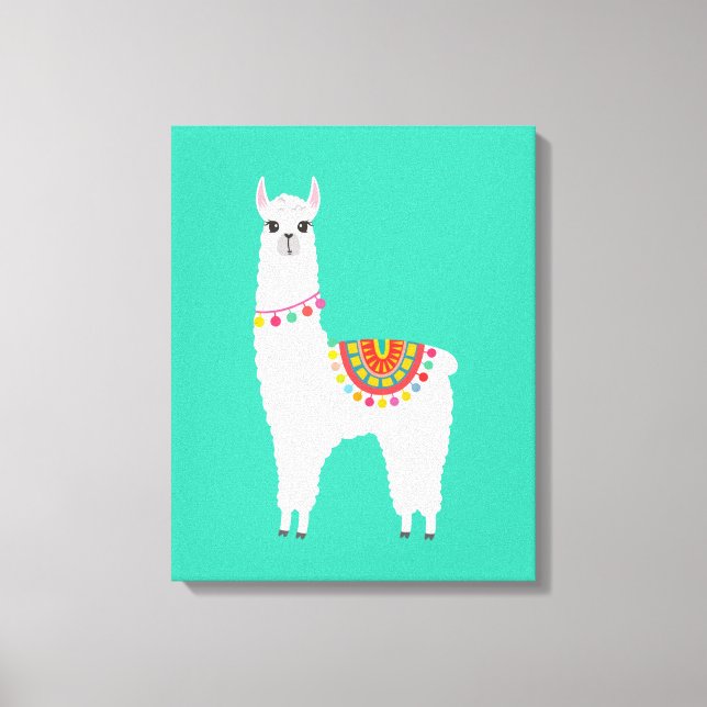 Toile Funy Alpaca llama drama cute animal (Recto)