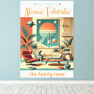 Toile Futuriste atomique Floride Espace Age Chambre Fami