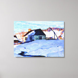 Toile Gagnon - Coucher de soleil, Normandie, peinture d'