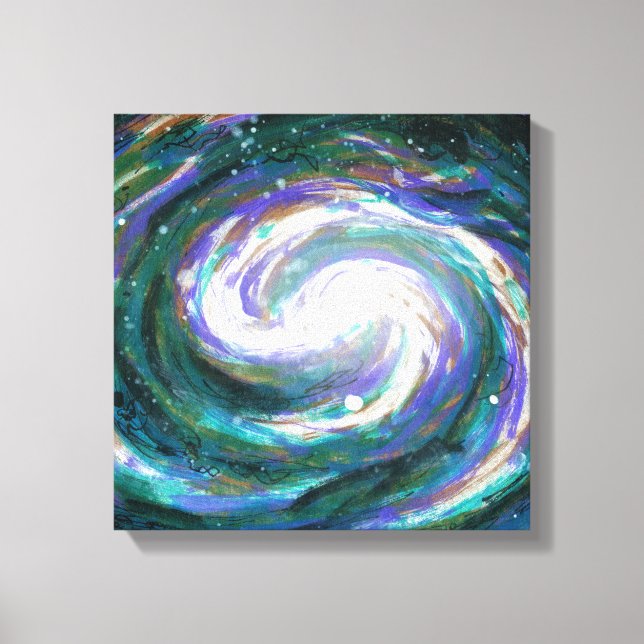 Toile Galaxie d'émeraude et de violet (Recto)