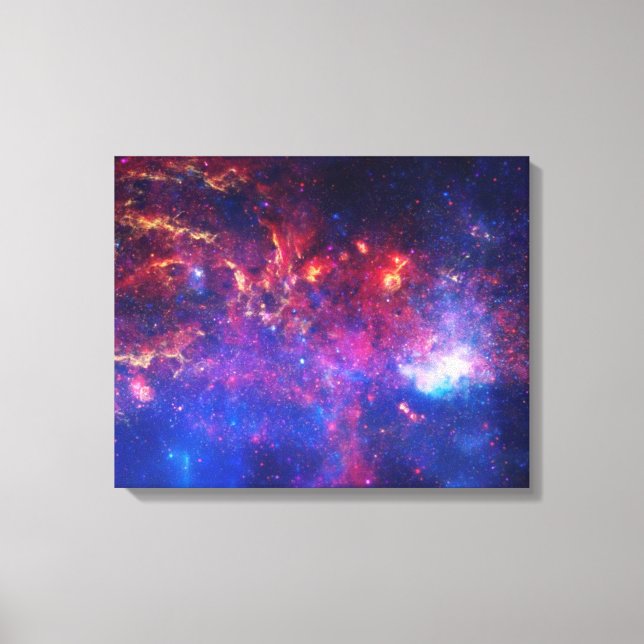 Toile Galaxie rose bleu Nebula Stars Ultra Violet Feu (Recto)