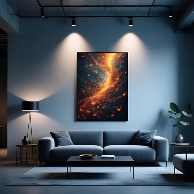 Toile Galaxie Spirale de Notes de Musique Dorées (Créateur téléchargé)