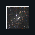 Toile Galaxy Cluster Smacs 0723.<br><div class="desc">Des milliers de galaxies inondent cette image proche infrarouge du cluster de galaxies SMACS 0723. L'imagerie à haute résolution du télescope spatial James Webb combinée à un effet naturel connu sous le nom de lentille gravitationnelle a rendu cette image finement détaillée possible. Tout d'abord, se concentrer sur les galaxies responsables...</div>