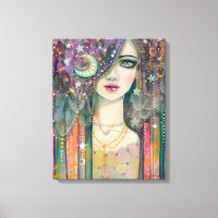 Galaxy Girl Bohemian Beauté Imaginaire Art