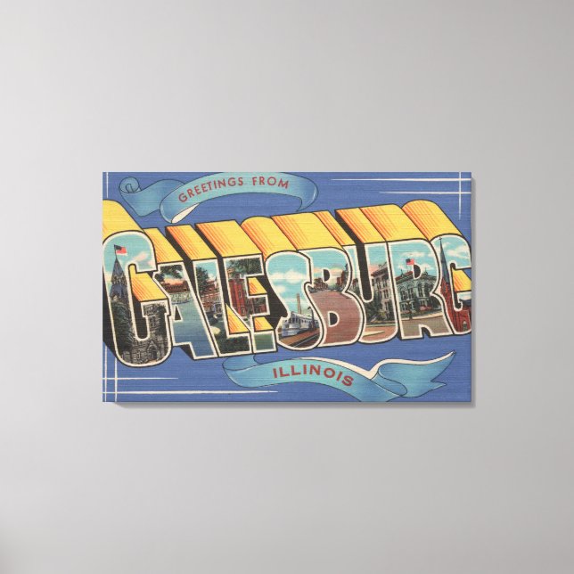 Toile Galesburg, Illinois - Scènes de grandes lettres (Recto)