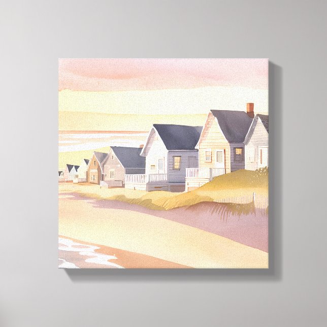 Toile Galilée-sur-Mer | Aquarelle de la plage de Rhode I (Recto)
