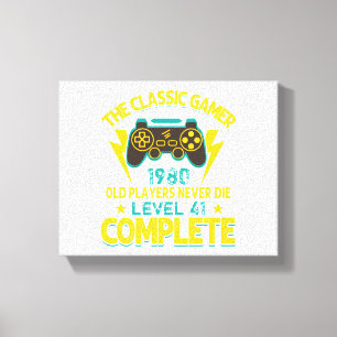 Toile Gamer Anniversaire Cadeau personnalisé Année et âg