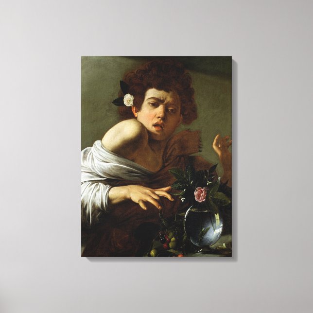 Toile Garçon Bitten par a Lizard, c.1595-1600 (huile sur (Recto)