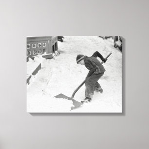 Toile Garçon déblayant la neige, 1940