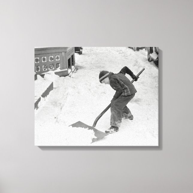 Toile Garçon déblayant la neige, 1940 (Recto)