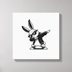 Toile Garçon Enfant Jour de Pâques Dabbing Lapin Hip Hop