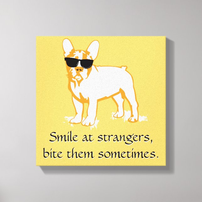 Toile Garçon French Bulldog le plus cool (Recto)