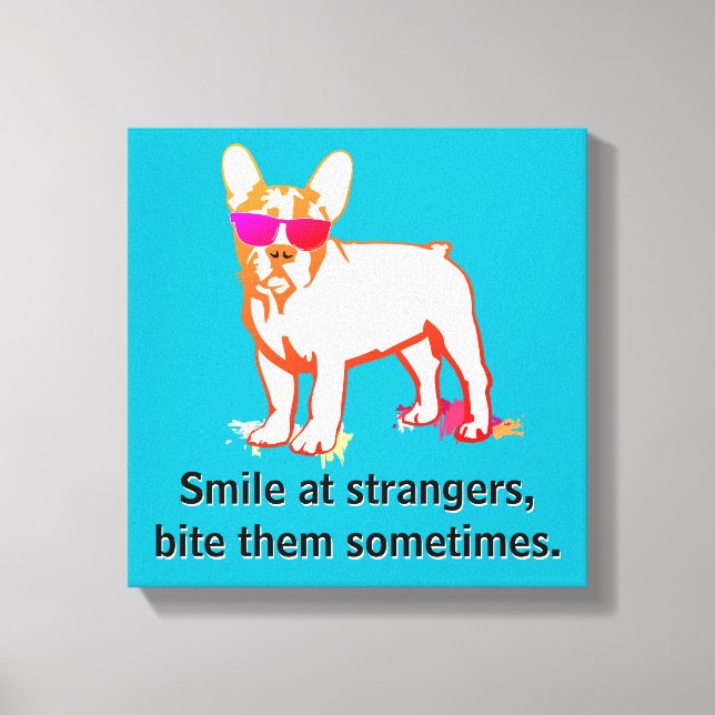 Toile Garçon French Bulldog le plus cool (Recto)