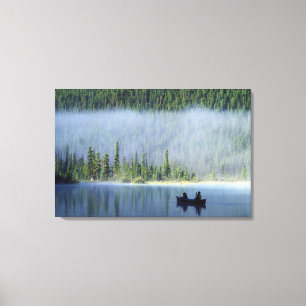 Toile Garçons pêchant sur le lac Waterfowl, Banff Nation