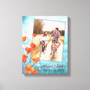 Toile Garde photo Mariage de fleurs de pavot rouge