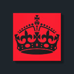 Toile Gardez le calme et continuez sur la couronne<br><div class="desc">Restez calme et continuez sur la couronne. Vous pouvez personnaliser davantage la conception si vous le souhaitez,  par exemple en ajoutant votre nom ou un autre texte,  ou en ajustant l'image - il vous suffit de cliquer sur "Personnaliser" pour voir toutes les options.</div>